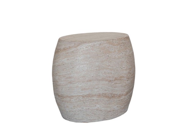 LITHOS OVAL SIDE TABLE BEIGE 62x43x52.5cm LITHOS OVAL SIDE TABLE BEIGE 62x43x52.5cm