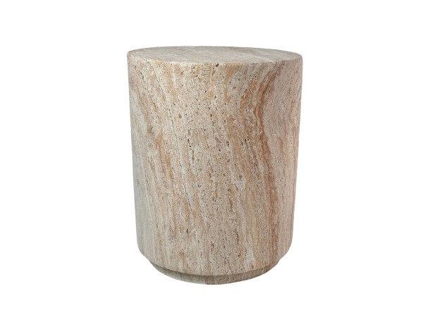 LITHOS ROUND SIDE TABLE BEIGE 35x35x46.5cm