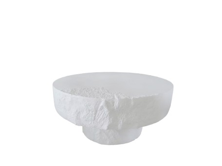 SORRENTO SIDE TABLE ΛΕΥΚΟ ΜΕ ΟΨΗ ΜΑΡΜΑΡΟΥ 91.5x91.5x45cm