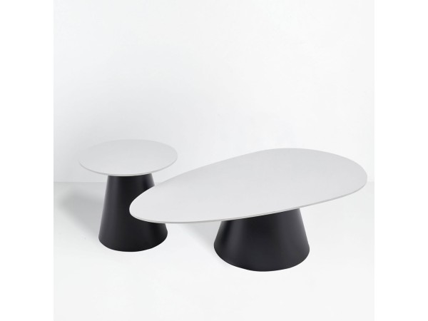 OVO COFFEE TABLE SET 2ΤΕΜ ΛΕΥΚΟ ΜΕ ΟΨΗ ΜΑΡΜΑΡΟΥ ΜΑΥΡΟ 129x69x38cm OVO COFFEE TABLE SET 2ΤΕΜ ΛΕΥΚΟ ΜΕ ΟΨΗ ΜΑΡΜΑΡΟΥ ΜΑΥΡΟ 129x69x38cm