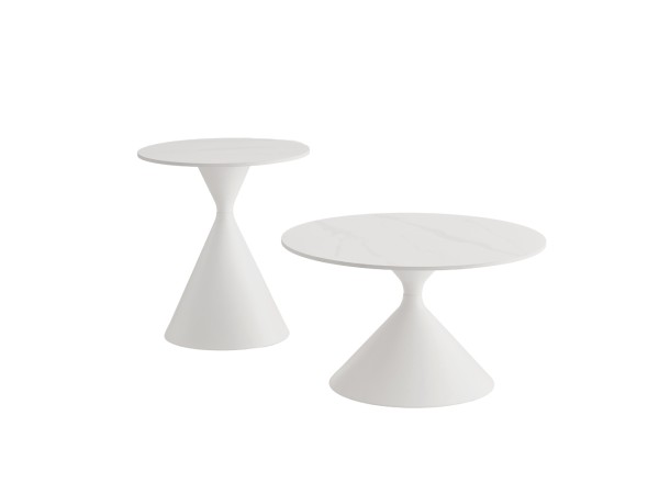ICE COFFEE TABLE SET 2ΤΕΜ ΑΣΠΡΟ ΑΣΠΡΟ 70x70x40cm