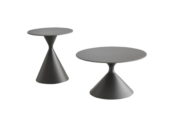 LAVA COFFEE TABLE SET 2ΤΕΜ ΜΑΥΡΟ ΜΑΥΡΟ 70x70x40cm