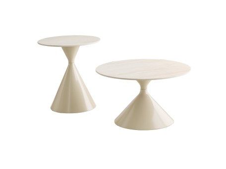 PIETRA COFFEE TABLE SET 2ΤΕΜ CREAM CREAM 70x70x40cm