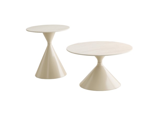 PIETRA COFFEE TABLE SET 2ΤΕΜ CREAM CREAM 70x70x40cm PIETRA COFFEE TABLE SET 2ΤΕΜ CREAM CREAM 70x70x40cm