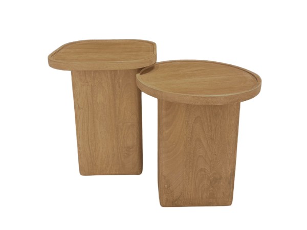 CUBIST SIDE TABLE SET 2ΤΕΜ ΦΥΣΙΚΟ 40x40x50cm CUBIST SIDE TABLE SET 2ΤΕΜ ΦΥΣΙΚΟ 40x40x50cm
