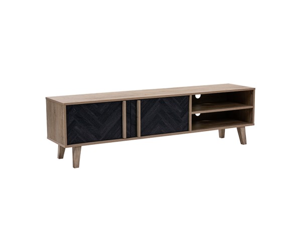 ALBERO TV STAND SONOMA DECAPE ΜΑΥΡΟ ΜΕ PATTERN 160x35x45cm