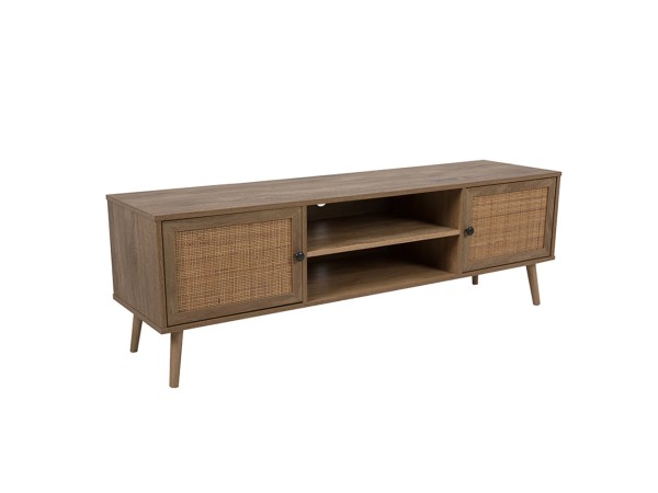 AMMOS TV STAND 2ΠΟΡΤΕΣ ΦΥΣΙΚΟ ΜΕ RATTAN 150x39x49cm AMMOS TV STAND 2ΠΟΡΤΕΣ ΦΥΣΙΚΟ ΜΕ RATTAN 150x39x49cm