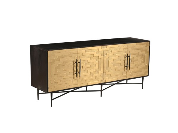 RITZ ΜΠΟΥΦΕΣ 4ΠΟΡΤΕΣ ΜΑΥΡΟ ΧΡΥΣΟ ΜΑΤ 180x45x76cm