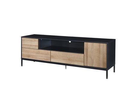 BLACKBIRD TV STAND RIVIERA OAK ΜΑΥΡΟ 160x40.5x58cm