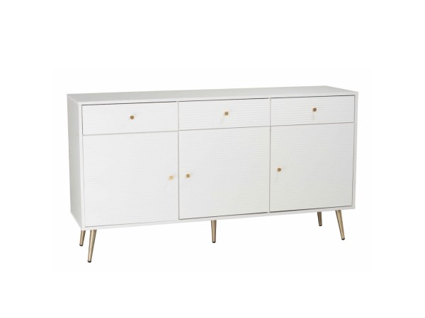 ZIZEL ΜΠΟΥΦΕΣ 3ΠΟΡΤΕΣ 3ΣΥΡΤΑΡΙΑ ΛΕΥΚΟ ΜΕ PATTERN ΧΡΥΣΟ 150x40x80cm