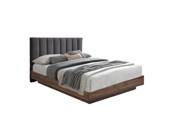 BOXY ΚΡΕΒΑΤΙ (ΓΙΑ ΣΤΡΩΜΑ 160x200cm) ΓΚΡΙ ΣΚΟΥΡΟ ΚΑΡΥΔΙ 211.5x165x111.2 BOXY ΚΡΕΒΑΤΙ (ΓΙΑ ΣΤΡΩΜΑ 160x200cm) ΓΚΡΙ ΣΚΟΥΡΟ ΚΑΡΥΔΙ 211.5x165x111.2