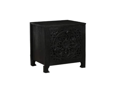 VOLCANO ΚΟΜΟΔΙΝΟ 1ΠΟΡΤΑ 1ΣΥΡΤΑΡΙ ΜΑΥΡΟ 50x40x50cm