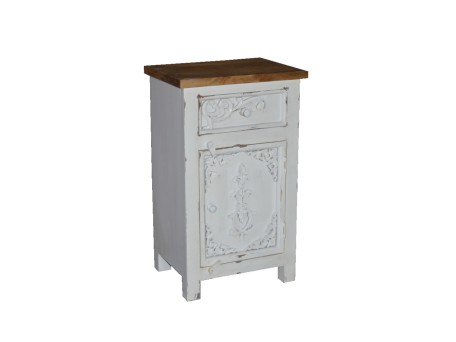 SYROS ΚΟΜΟΔΙΝΟ 1ΠΟΡΤΑ 1ΣΥΡΤΑΡΙ ΛΕΥΚΟ ΦΥΣΙΚΟ 42x32x70cm