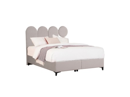 ABSTRACT ΚΡΕΒΑΤΙ ΜΕ ΑΠΟΘΗΚ. ΧΩΡΟ (ΓΙΑ ΣΤΡΩΜΑ 160x200cm) BEIGE ΜΕ PATTERN 207x160x130cm