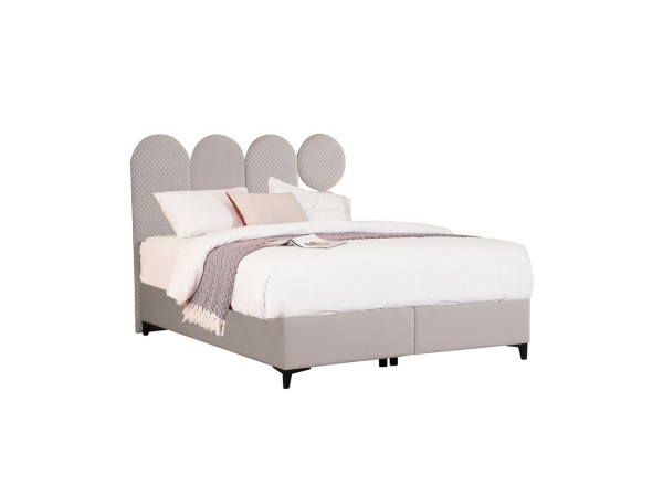 ABSTRACT ΚΡΕΒΑΤΙ ΜΕ ΑΠΟΘΗΚ. ΧΩΡΟ (ΓΙΑ ΣΤΡΩΜΑ 160x200cm) BEIGE ΜΕ PATTERN 207x160x130cm
