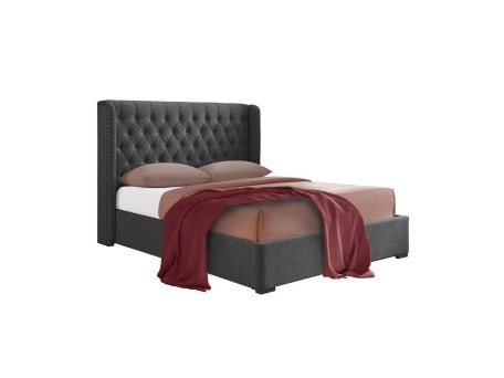 DUCHESS ΚΡΕΒΑΤΙ (ΓΙΑ ΣΤΡΩΜΑ 160x200cm) ΑΝΘΡΑΚΙ 220.5x181x135