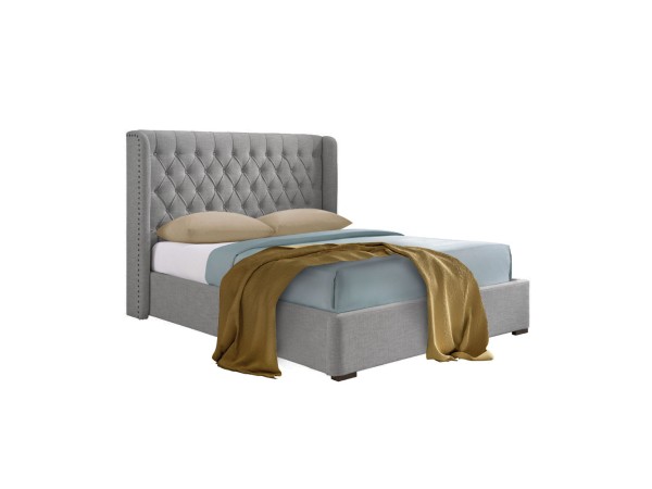 DUCHESS ΚΡΕΒΑΤΙ (ΓΙΑ ΣΤΡΩΜΑ 160x200cm) STONE ΓΚΡΙ 220.5x181x135