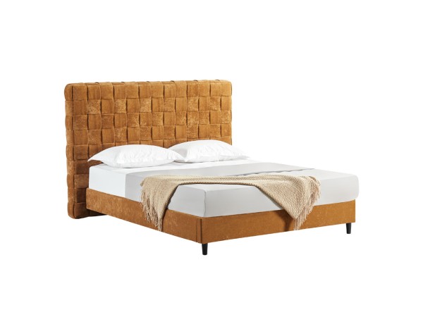 BALZAK ΚΡΕΒΑΤΙ (ΓΙΑ ΣΤΡΩΜΑ 160x200cm) CAMEL 222x186x130cm