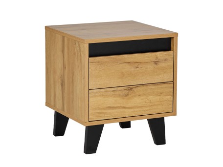 ARABICA ΚΟΜΟΔΙΝΟ 2ΣΥΡΤΑΡΙΑ SONOMA ΜΑΥΡΟ 40x38x45cm