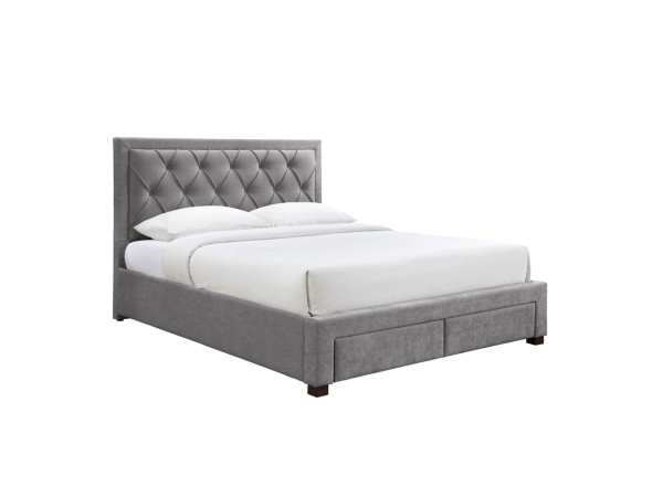 NOBLE ΚΡΕΒΑΤΙ (ΓΙΑ ΣΤΡΩΜΑ 160x200cm) ΓΚΡΙ ΣΚΟΥΡΟ 216.5x165x122