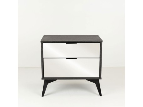 SPECCHIO ΚΟΜΟΔΙΝΟ 2ΣΥΡΤΑΡΙΑ ΜΑΥΡΟ OAK ΚΑΘΡΕΠΤΗΣ 58x39x55cm