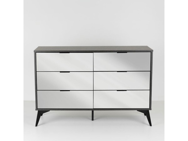 SPECCHIO ΣΥΡΤΑΡΙΕΡΑ 6ΣΥΡΤΑΡΙΑ ΜΑΥΡΟ OAK ΚΑΘΡΕΠΤΗΣ 120x39x80cm