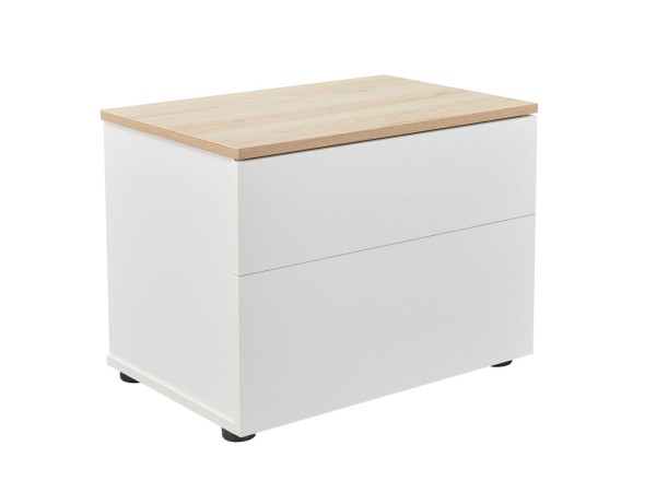 LUCIDO ΚΟΜΟΔΙΝΟ 2ΣΥΡΤΑΡΙΑ ΛΕΥΚΟ OAK ΦΥΣΙΚΟ 58x39x44.5cm