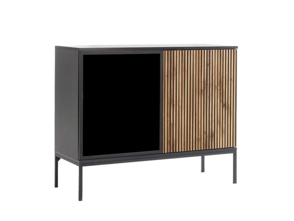 MYSTERY ΚΟΜΟΤΑ 2ΠΟΡΤΕΣ ΦΥΣΙΚΟ ΣΚΟΥΡΟ ΜΑΥΡΟ 104x39x83cm