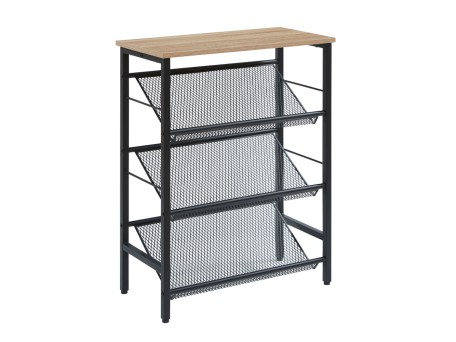 PLEXUS ΠΑΠΟΥΤΣΟΘΗΚΗ 3ΡΑΦΙΑ ΚΑΡΥΔΙ ΜΑΥΡΟ 60x30x80cm