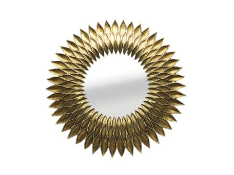 GIRASOL ΚΑΘΡΕΠΤΗΣ ΤΟΙΧΟΥ 51x51x5.5cm POLYRESIN ΧΡΥΣΟ ANTIQUE