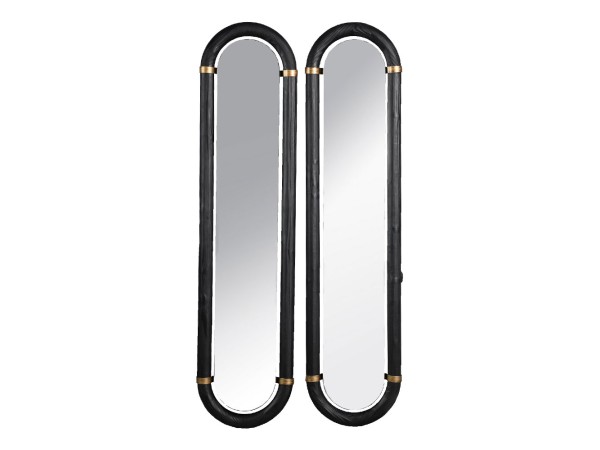 COLOMBO ΚΑΘΡΕΠΤΗΣ SET 2ΤΕΜ ΜΑΥΡΟ ΧΡΥΣΟ 31x4x130cm