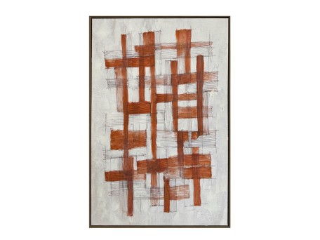 LINES ΠΙΝΑΚΑΣ ΔΙΑΚΟΣΜΗΤΙΚΟΣ ΜΕ ΚΟΡΝΙΖΑ 80x120x4cm ΚΑΜΒΑΣ ΕΚΑΙ ΓΚΡΙ ΑΝΟΙΧΤΟ ΞΥΛΟ