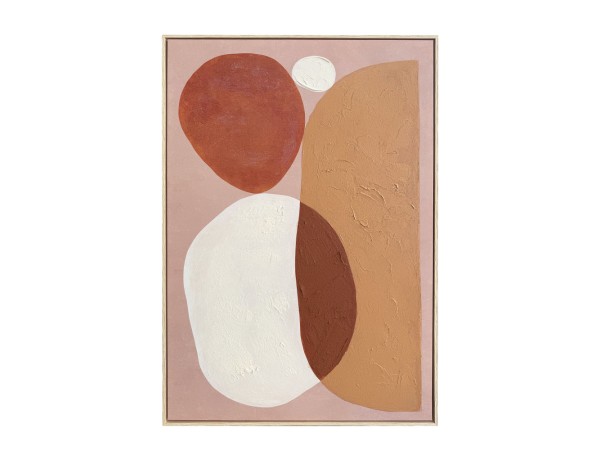 TERRE ΠΙΝΑΚΑΣ ΔΙΑΚΟΣΜΗΤΙΚΟΣ ΜΕ ΚΟΡΝΙΖΑ 80x120x4cm ΚΑΜΒΑΣ ΜΠΕΖ ΚΑΦΕ ΞΥΛΟ ΛΕΥΚΟ