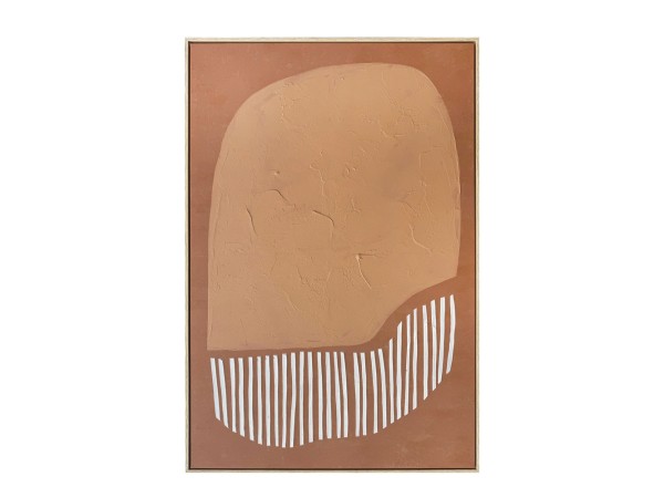 TIERRA ΠΙΝΑΚΑΣ ΔΙΑΚΟΣΜΗΤΙΚΟΣ ΜΕ ΚΟΡΝΙΖΑ 80x120x4cm ΚΑΜΒΑΣ ΚΑΦΕ ΛΕΥΚΟ ΞΥΛΟ