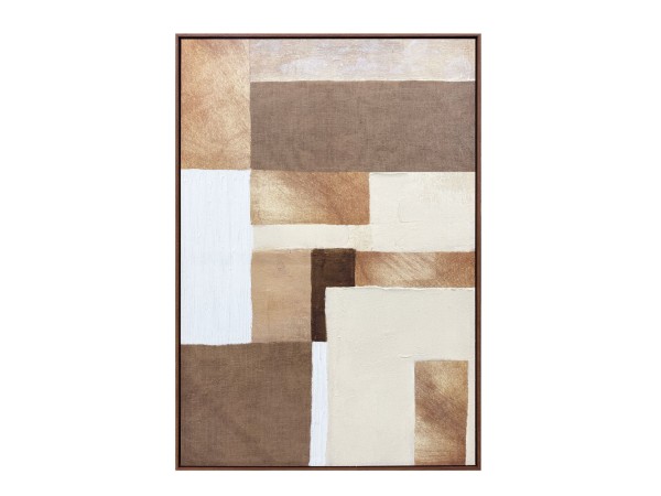 ATERNA ΠΙΝΑΚΑΣ ΔΙΑΚΟΣΜΗΤΙΚΟΣ ΜΕ ΚΟΡΝΙΖΑ 80x120x4cm ΚΑΜΒΑΣ ΚΑΦΕ ΜΠΕΖ PS