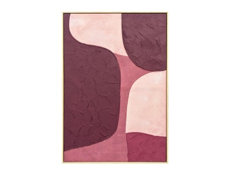 NOPAL ΠΙΝΑΚΑΣ ΔΙΑΚΟΣΜΗΤΙΚΟΣ ΜΕ ΚΟΡΝΙΖΑ 80x120x4cm ΚΑΜΒΑΣ ΜΩΒ ΡΟΖ ΞΥΛΟ