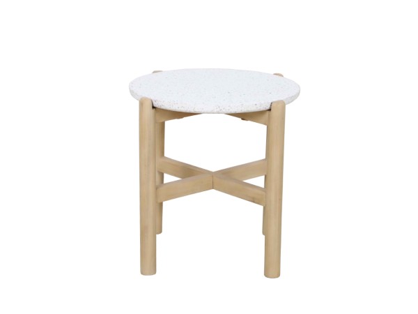 TERRAZZO COFFEE TABLE TERRAZZO ΦΥΣΙΚΟ ΑΝΟΙΧΤΟ 50x50x47cm