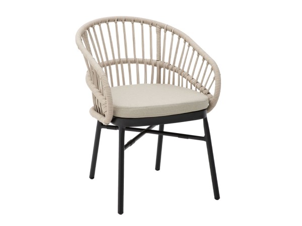 LUNA ΚΑΡΕΚΛΑ CREAM ΜΑΥΡΟ 58x65x78cm