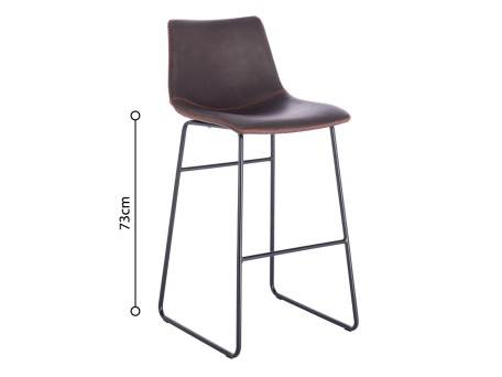 NUEVO XL ΣΚΑΜΠΟ BAR ΚΑΦΕ ANTIQUE WASHED ΜΑΥΡΟ 47x57x100cm