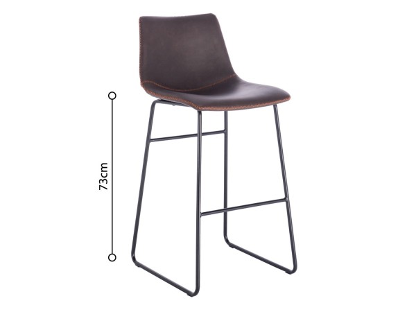 NUEVO XL ΣΚΑΜΠΟ BAR ΚΑΦΕ ANTIQUE WASHED ΜΑΥΡΟ 47x57x100cm NUEVO XL ΣΚΑΜΠΟ BAR ΚΑΦΕ ANTIQUE WASHED ΜΑΥΡΟ 47x57x100cm