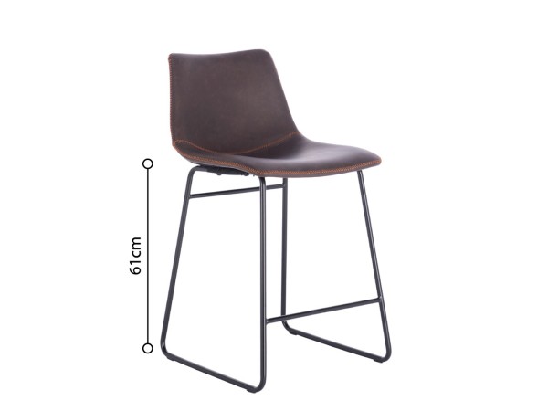 NUEVO ΣΚΑΜΠΟ BAR ΚΑΦΕ ANTIQUE WASHED ΜΑΥΡΟ 46x57.5x89cm