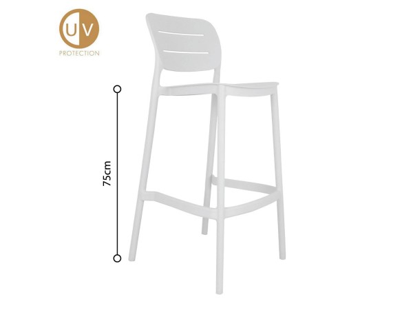 ZURICH ΣΚΑΜΠΟ BAR ΛΕΥΚΟ 50x48.5x103.5cm