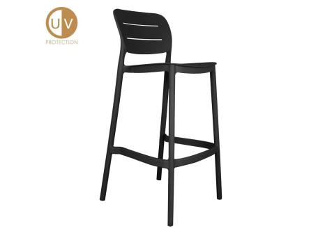 ZURICH ΣΚΑΜΠΟ BAR ΜΑΥΡΟ 50x48.5x103.5cm