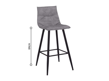 LINEA ΣΚΑΜΠΟ BAR ΓΚΡΙ SILVER 42x51x94cm