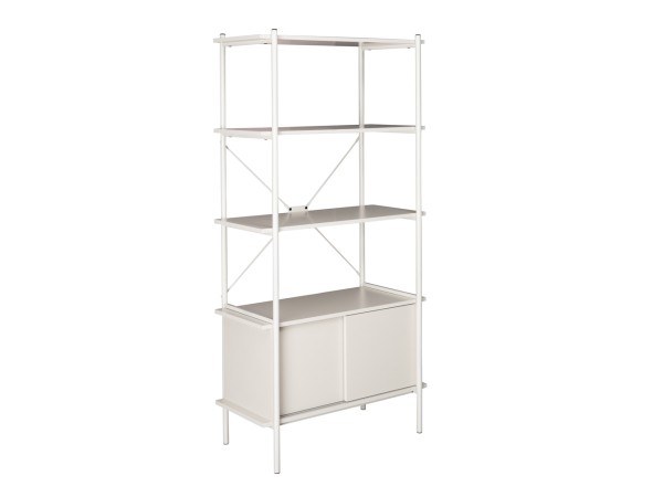 POPULAR ΒΙΒΛΙΟΘΗΚΗ CREAM 80x40x163cm