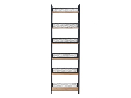 NEST ΒΙΒΛΙΟΘΗΚΗ ΦΥΣΙΚΟ ΜΑΥΡΟ 60x28x187cm