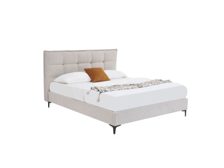 BUTTON ΚΡΕΒΑΤΙ (ΓΙΑ ΣΤΡΩΜΑ 160x200cm) BEIGE 183x217x112cm