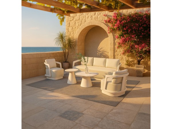 TORRE ΣΑΛΟΝΙ SET 1+2+2 OFF WHITE 198x81x66cm TORRE ΣΑΛΟΝΙ SET 1+2+2 OFF WHITE 198x81x66cm