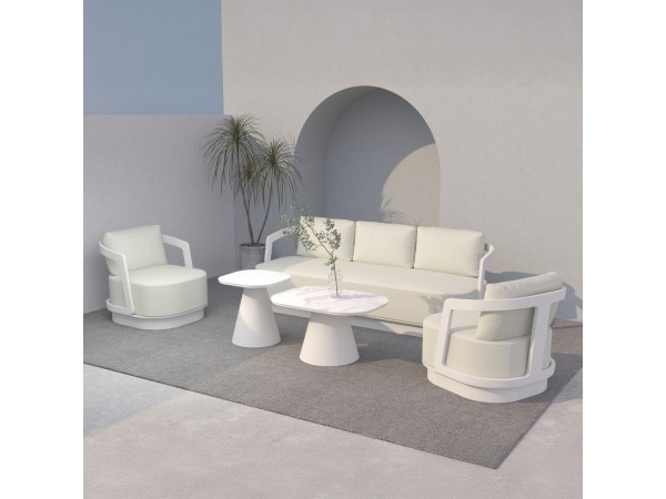 TORRE ΣΑΛΟΝΙ SET 1+2+2 OFF WHITE 198x81x66cm