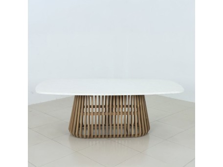 SIRACUSA ΤΡΑΠΕΖΙ ΛΕΥΚΟ 220x110x77.5cm
